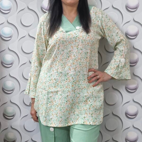 Breezy Light Green Abstract Print Co-Ord