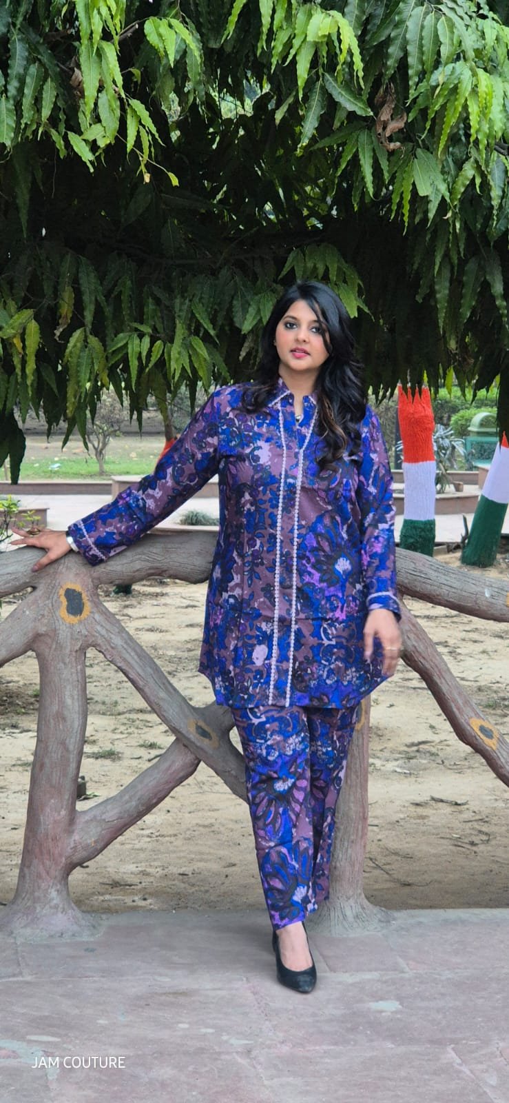 Blue Abstract Print Co-Ord Set