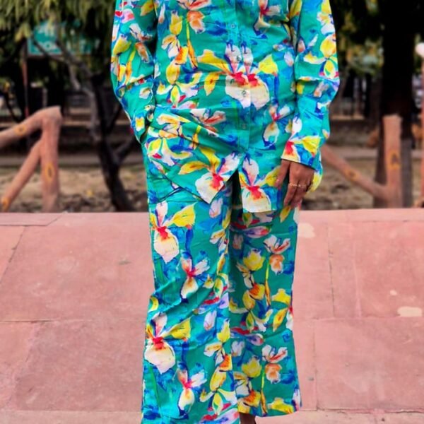Green Abstract Floral Co-Ord Set