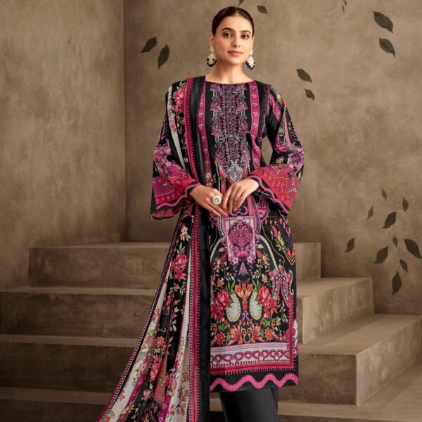 Cambric Cotton Embroidered Digital Print Suits