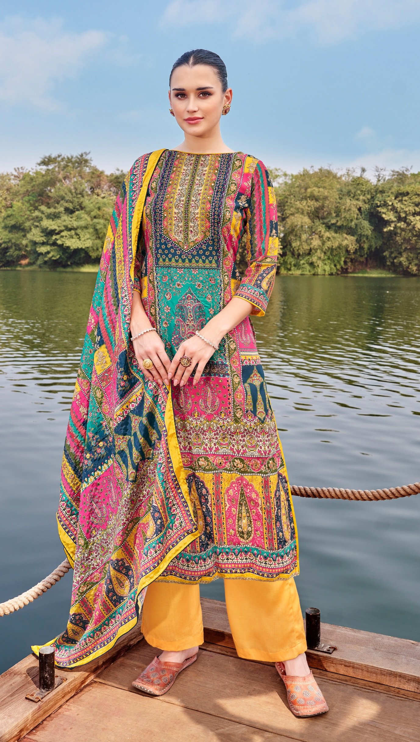 Muslin Designer Digital Print Suits