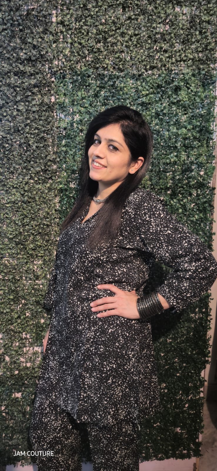 Black Abstract Print Co-Ord Set