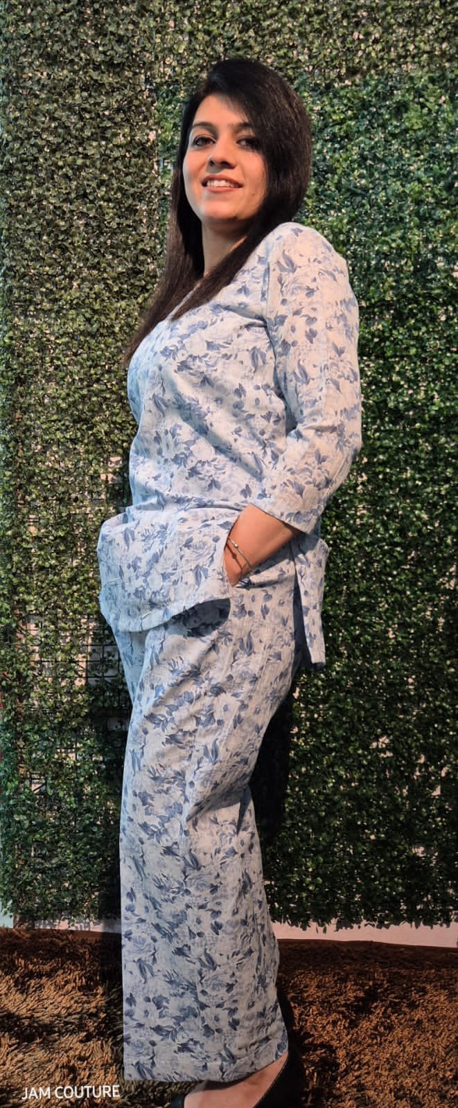 Sea Blue Pure Cotton Co-Ord Set