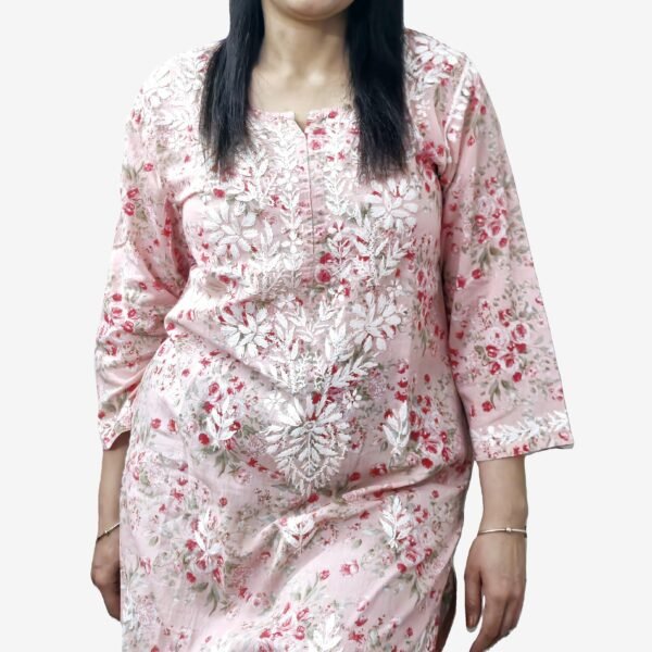 Rayon Lucknowi Embroidered Kurti