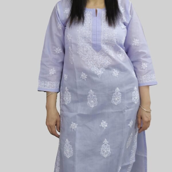 Elegant Lucknowi Chikankari Cotton Kurti