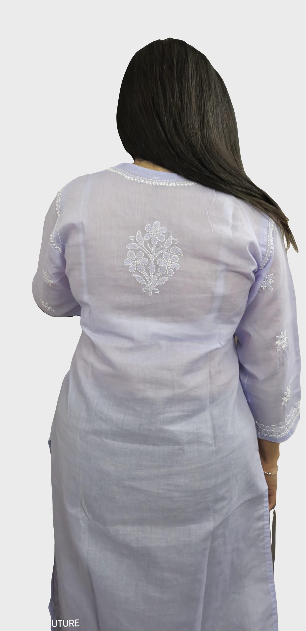 Elegant Lucknowi Chikankari Cotton Kurti
