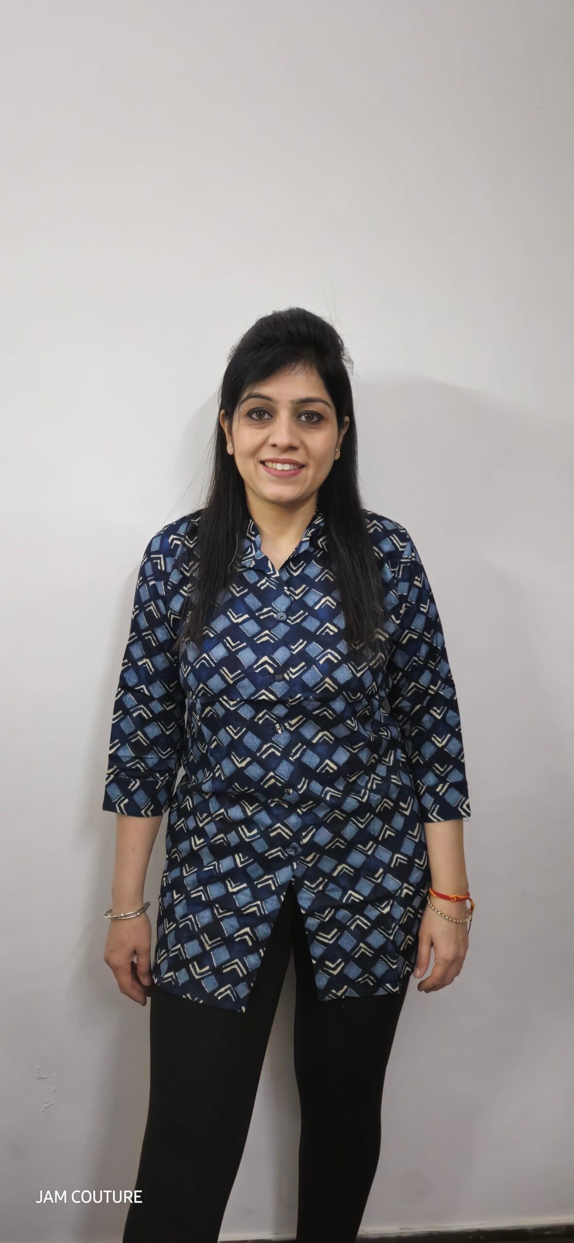 Rayon Blue Abstract Print Tunic