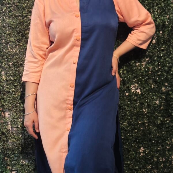 Premium Chiffon Cord Set Pink & Blue