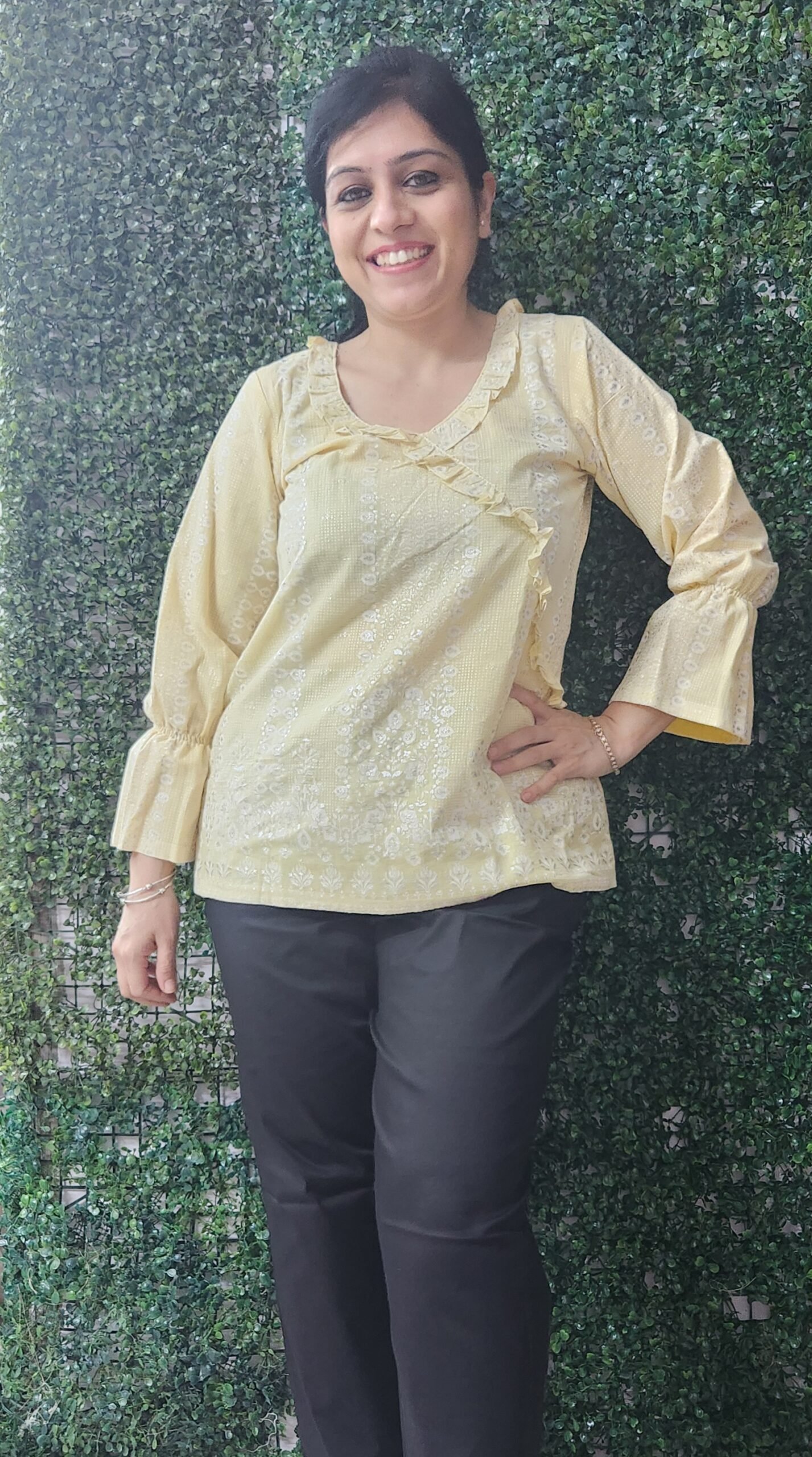 Cotton Printed Yellow Top