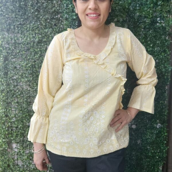 Cotton Printed Yellow Top