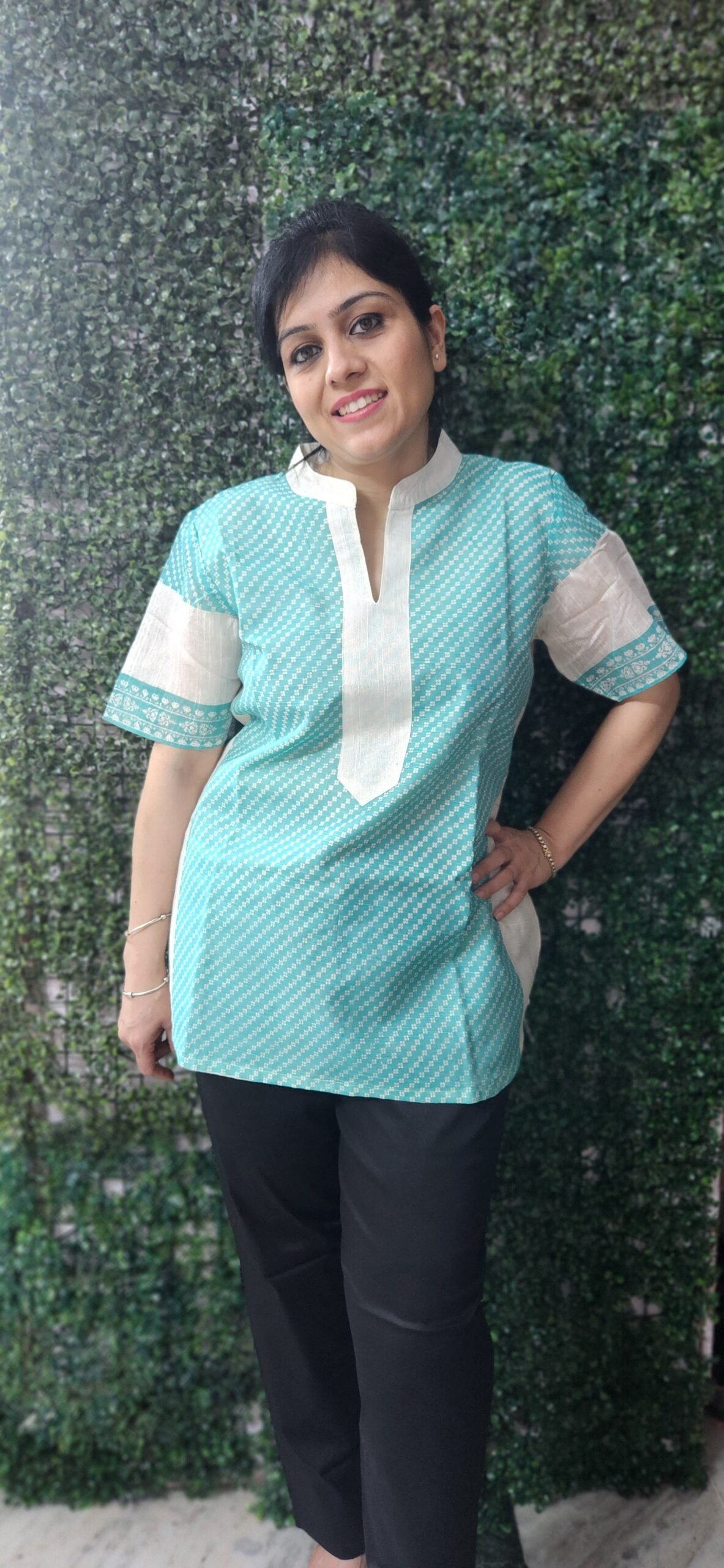 Jute Cotton Sea Green Top