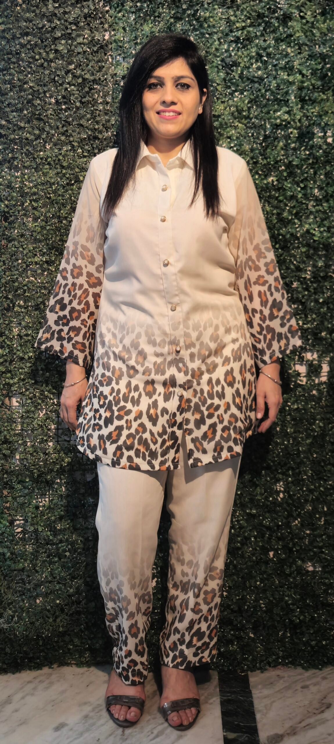 Twilight Bloom – Double Tone Georgette Cord Set