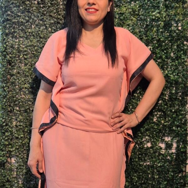 Blush Glow – Lace Sequin Pink Kaftan