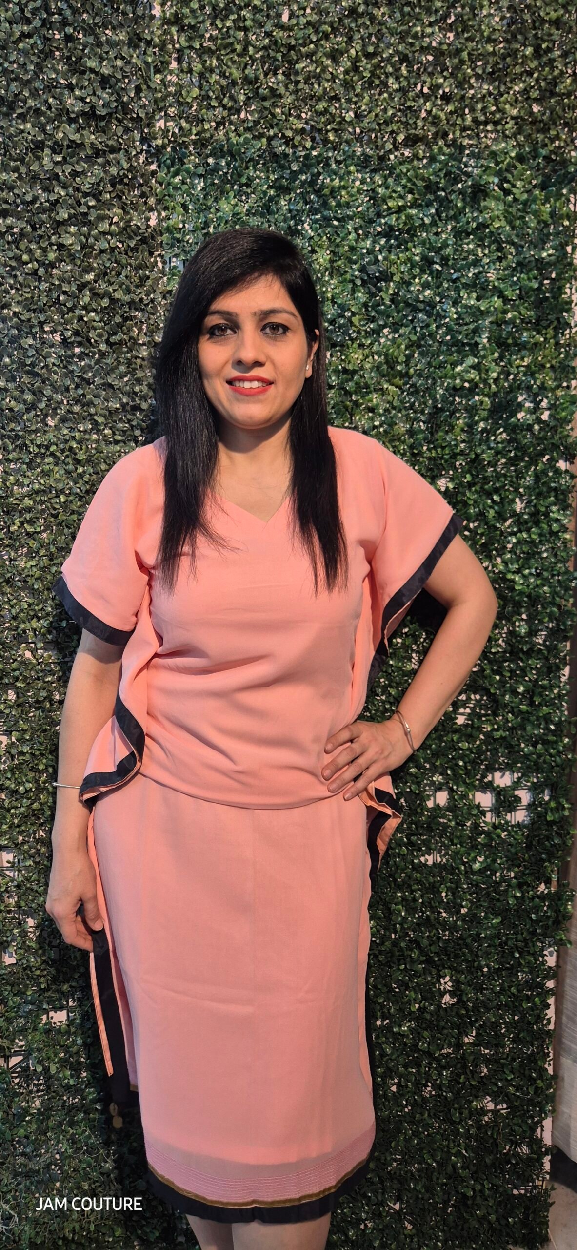 Blush Glow – Lace Sequin Pink Kaftan