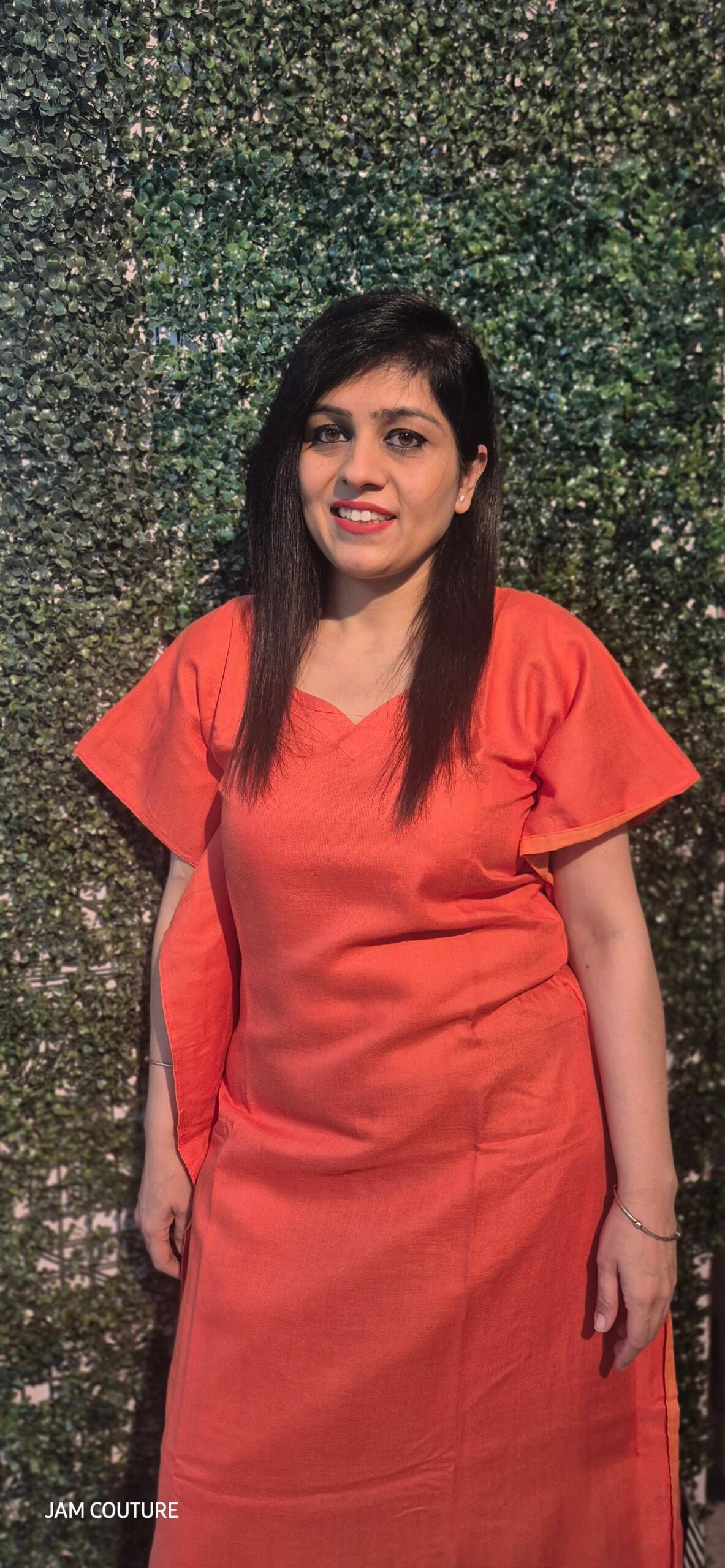 Sunset Breeze – Cotton Orange Kaftan