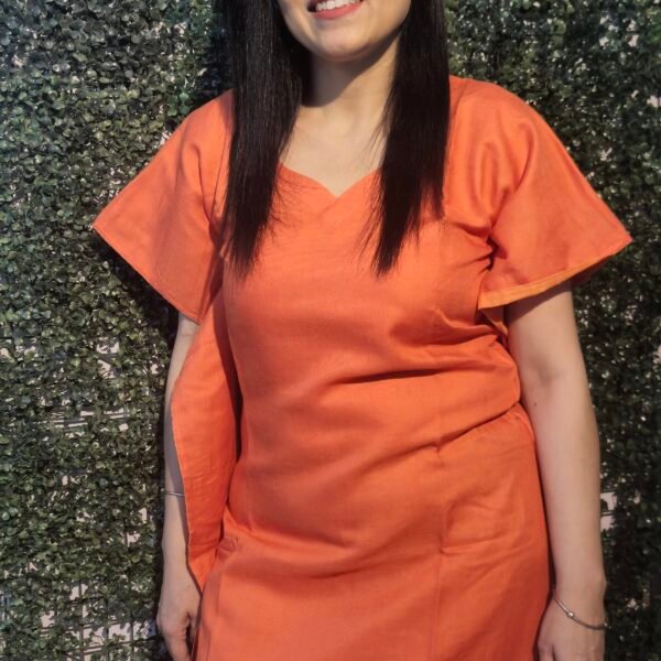 Sunset Breeze – Cotton Orange Kaftan