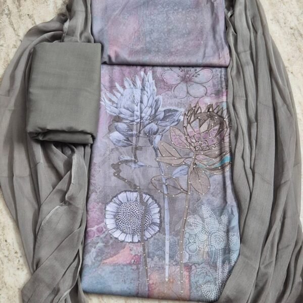 Digital Print Unstitched Cotton Suit